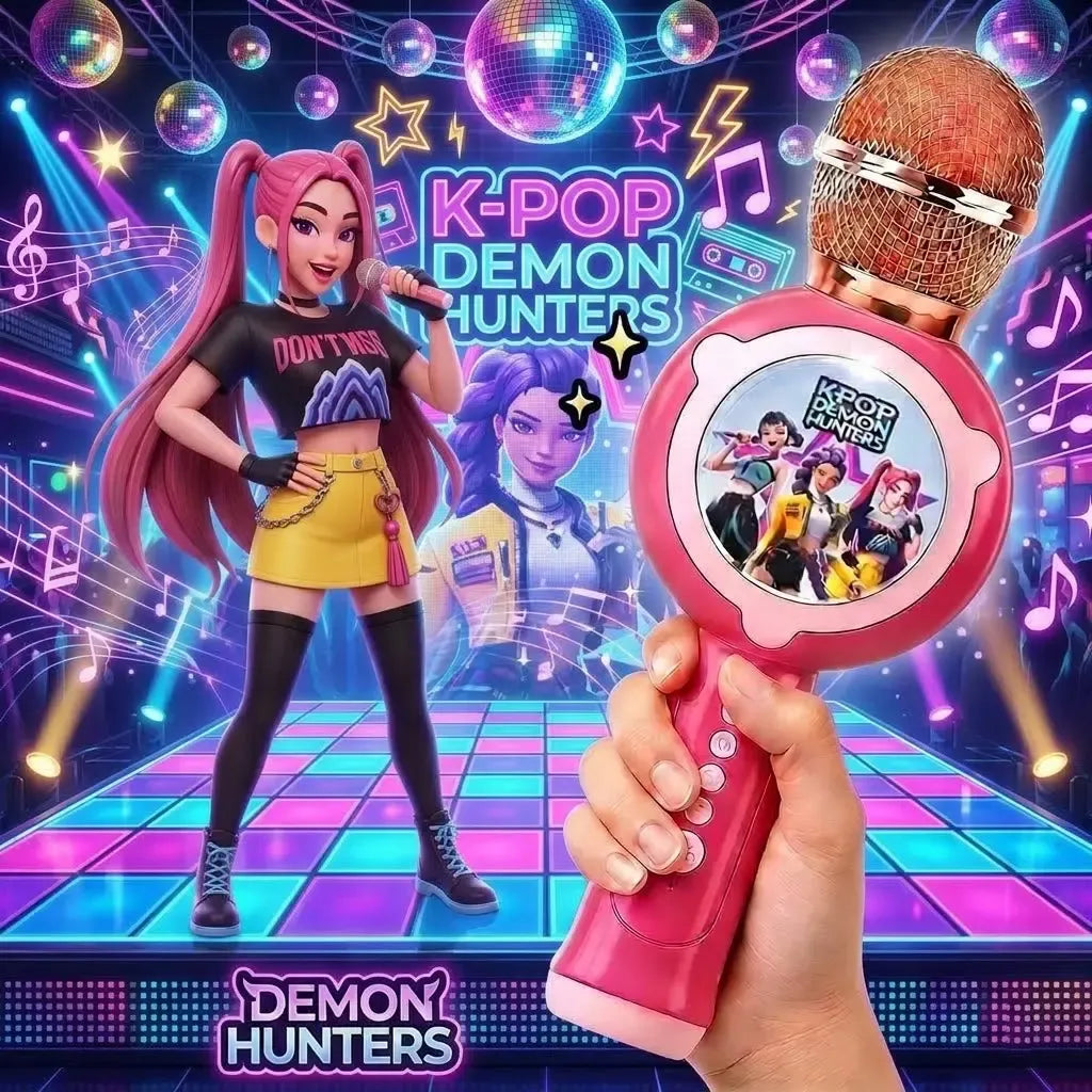 K-Pop Demon Hunters Ultimate Gift Bundle: Bluetooth Microphone & Matching Water Bottle