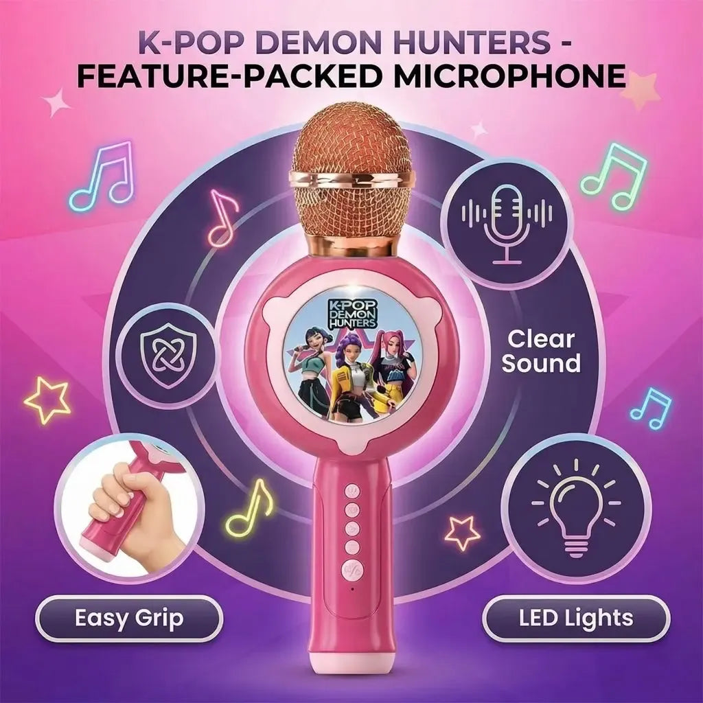 K-Pop Demon Hunters Ultimate Gift Bundle: Bluetooth Microphone & Matching Water Bottle