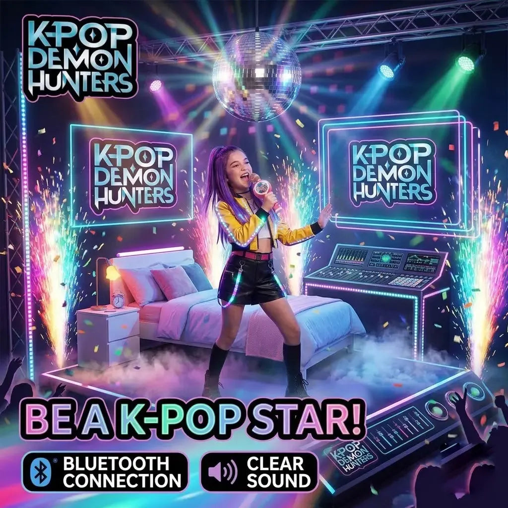 K-Pop Demon Hunters Ultimate Gift Bundle: Bluetooth Microphone & Matching Water Bottle