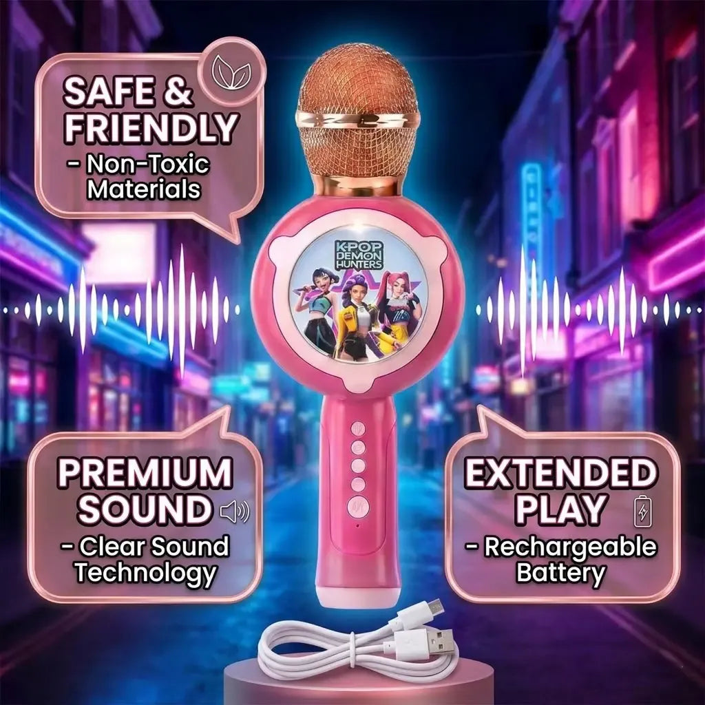 K-Pop Demon Hunters Ultimate Gift Bundle: Bluetooth Microphone & Matching Water Bottle
