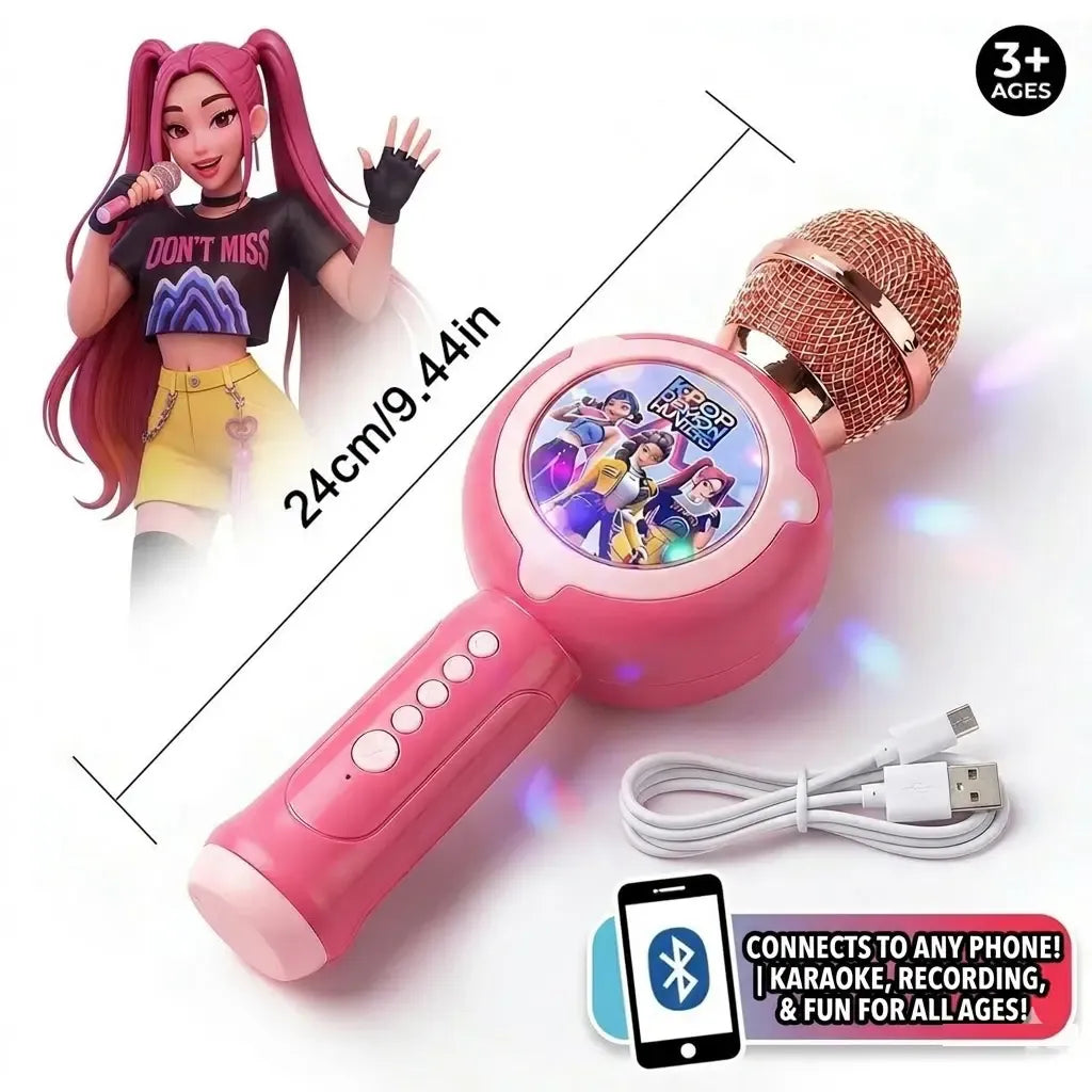K-Pop Demon Hunters Ultimate Gift Bundle: Bluetooth Microphone & Matching Water Bottle