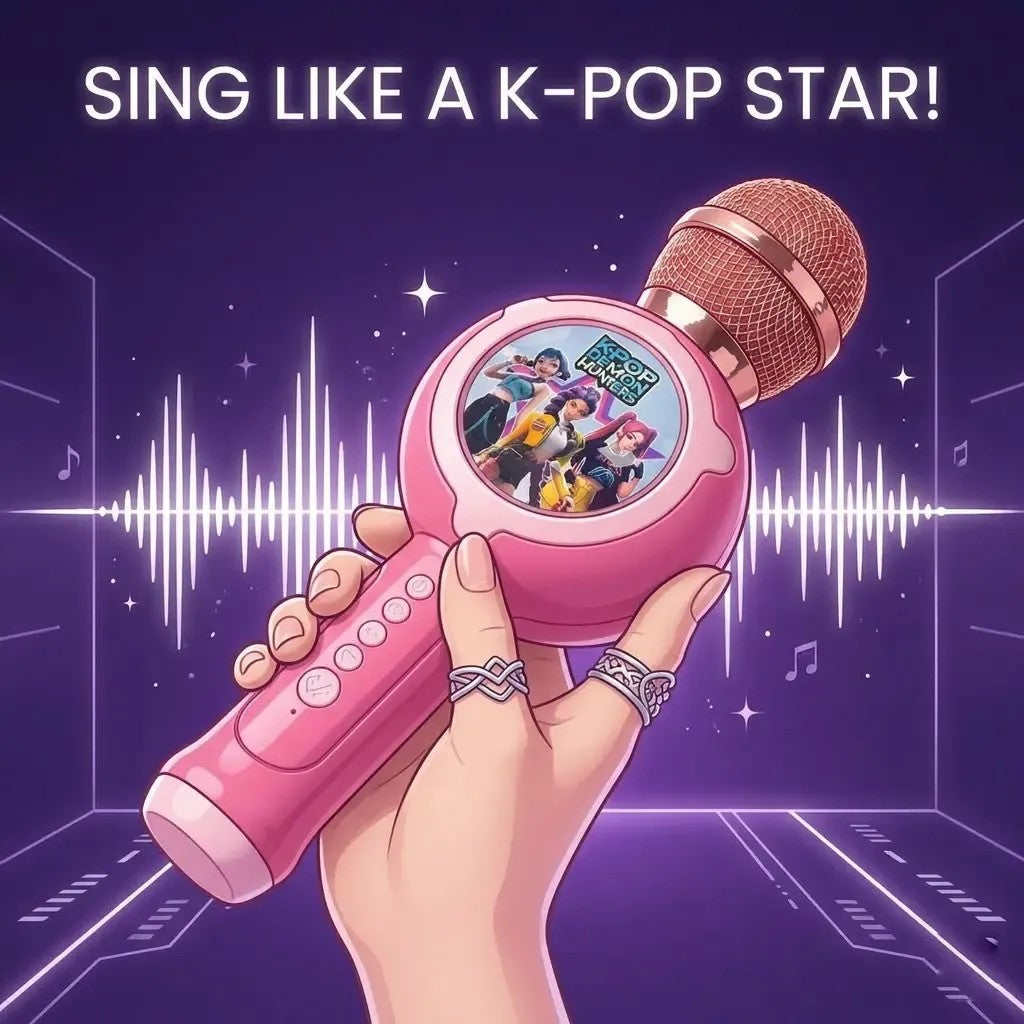 K-Pop Demon Hunters Ultimate Gift Bundle: Bluetooth Microphone & Matching Water Bottle