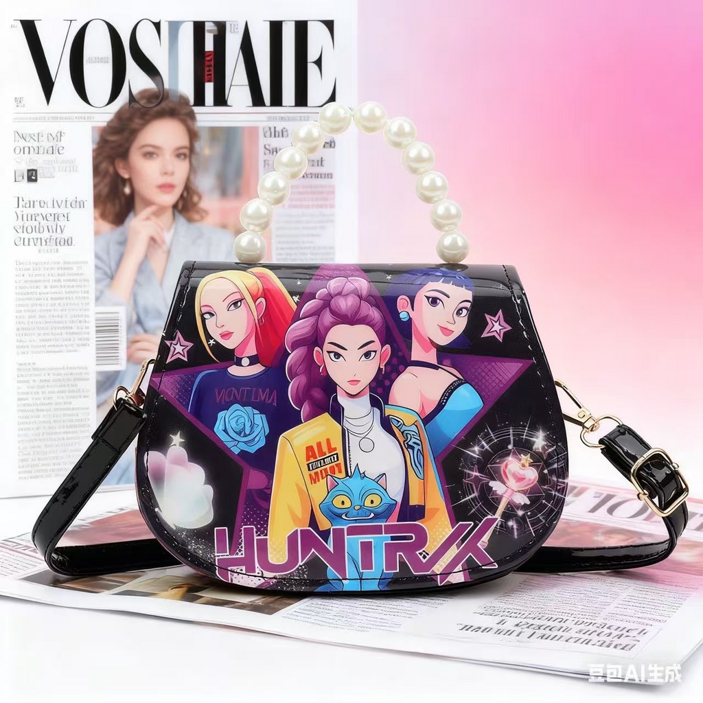 kpop girl group witch hunt theme cute zero wallet anime style kids pearl crossbody bag portable storage pouch for small items stationery cosmetics and daily accessories