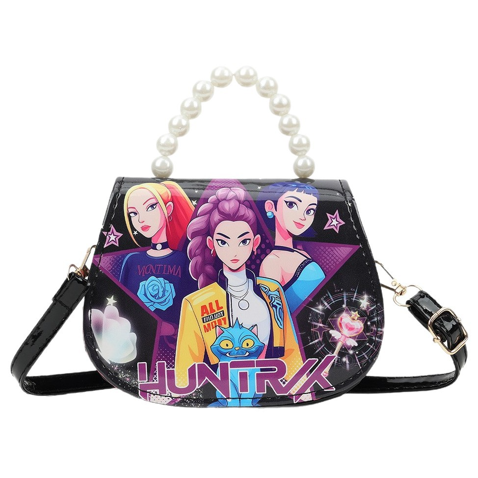 kpop girl group witch hunt theme cute zero wallet anime style kids pearl crossbody bag portable storage pouch for small items stationery cosmetics and daily accessories