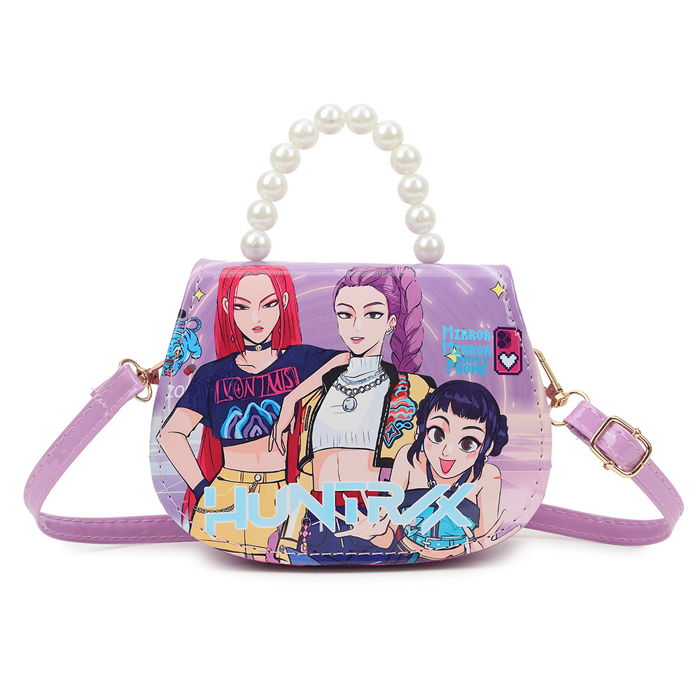 kpop girl group witch hunt theme cute zero wallet anime style kids pearl crossbody bag portable storage pouch for small items stationery cosmetics and daily accessories