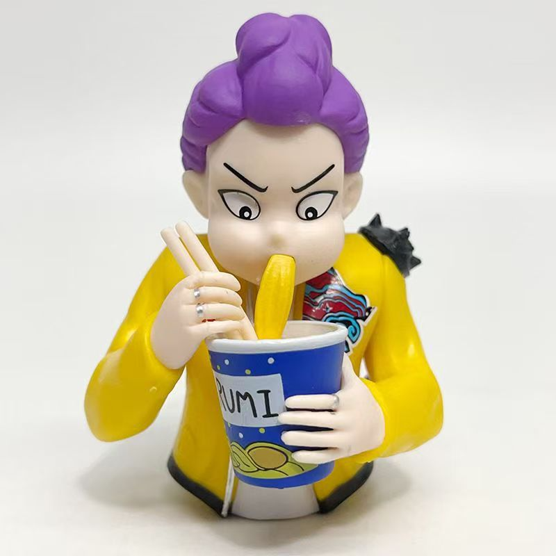 KPOP Devil Hunter Lumi Sitting Posture Eating Instant Noodle Action Figure Collectible Model K-pop Witch Hunt Girl Group Doll Toy Desktop Decoration Fan Collection Gift