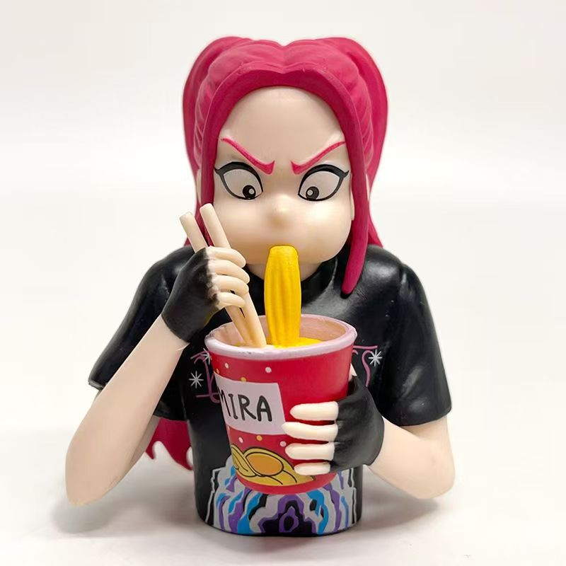 KPOP Devil Hunter Lumi Sitting Posture Eating Instant Noodle Action Figure Collectible Model K-pop Witch Hunt Girl Group Doll Toy Desktop Decoration Fan Collection Gift