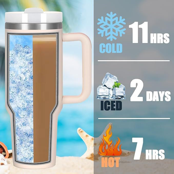 K POP Huntrix 40oz Ice Tumbler With Handle And Straw 304 Stainless Steel Liner 201 Stainless Steel Shell Large Capacity Car Cup For Mira Zoey Rumi Fans