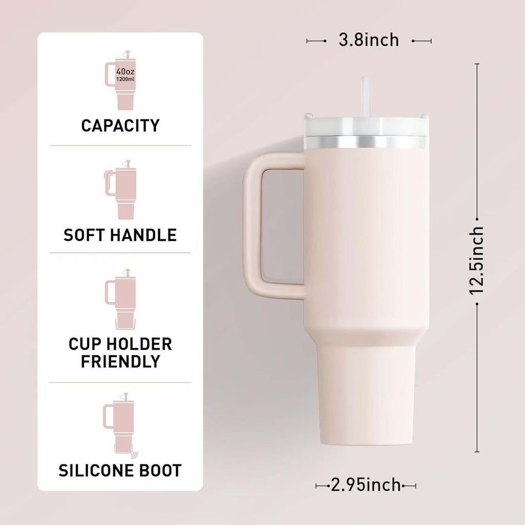 K POP Huntrix 40oz Ice Tumbler With Handle And Straw 304 Stainless Steel Liner 201 Stainless Steel Shell Large Capacity Car Cup For Mira Zoey Rumi Fans